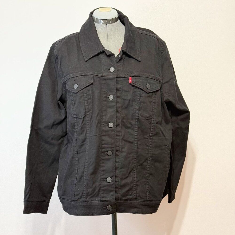 Levi's NWT Sz 2X Black Plus Trucker Denim Jean Jacket - Picture 15 of 15